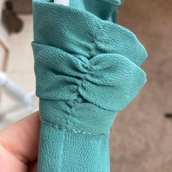 Naked Zebra High Neck Blouse w/peplum and keyhole neckline & back lined - Picture 8 of 13